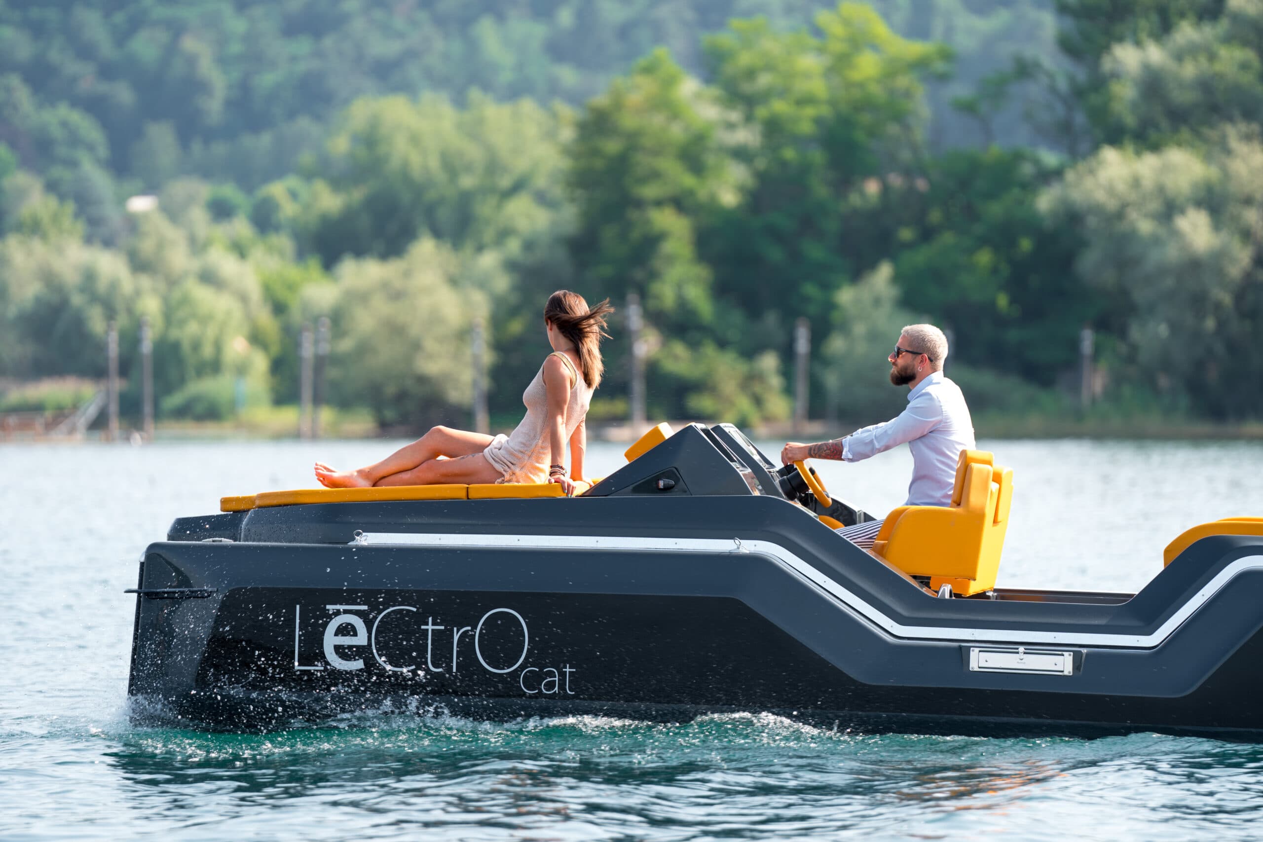 Clear electric yacht